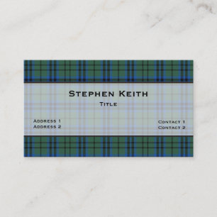 Keith Tartan Plaid Custom Business Card