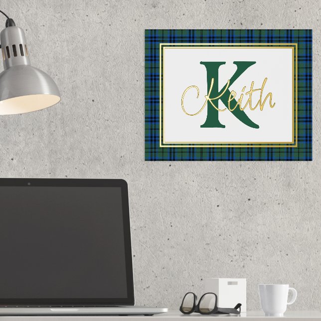 Keith Tartan Plaid Monogram Foil Prints (In Situ (Desk))