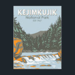 Kejimkujik National Park Canada Vintage Art Postcard<br><div class="desc">Kejimkujik National Park design. The Park is recognized for its old growth forest,  rare wildlife and traditional Mi'kmaq waterways.</div>