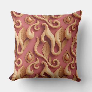 Kelampu Swirl Relief 3D Batik Motif Throw Pillow