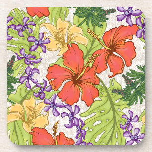 Keleah Tropical Hawaiian Hibiscus and Orchids Coaster