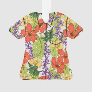 Keleah Tropical Hawaiian Hibiscus and Orchids Ornament