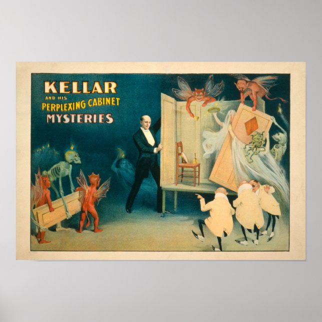 Kellar and his Perplexing Cabinet Mysteries Magi Poster (Front)