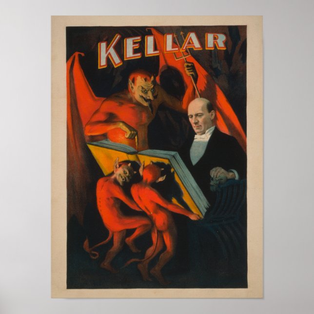 Kellar Devil and Demons with Magic Book Poster (Front)