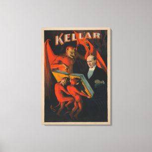 Kellar Devil and Demons with Magic Book Poster Canvas Print