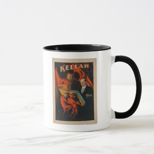 Kellar Devil and Demons with Magic Book Poster Mug (Right)