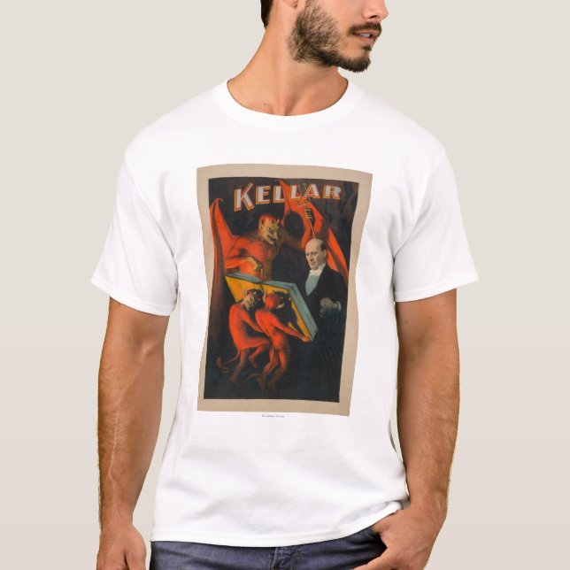 Kellar Devil and Demons with Magic Book Poster T-Shirt (Front)