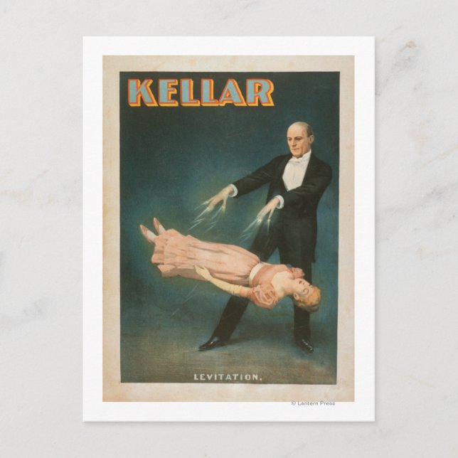 Kellar Levitation Magic Poster #1 Postcard (Front)