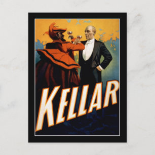 Kellar - Magician - Vintage Theatre Poster Postcard