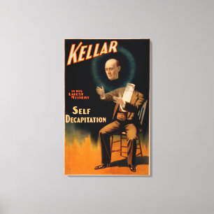 Kellar performing Self Decapitation Magic Canvas Print