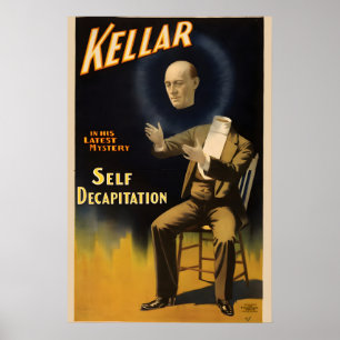 Kellar Reads with the Devil894 Vintage Style Magic Poster