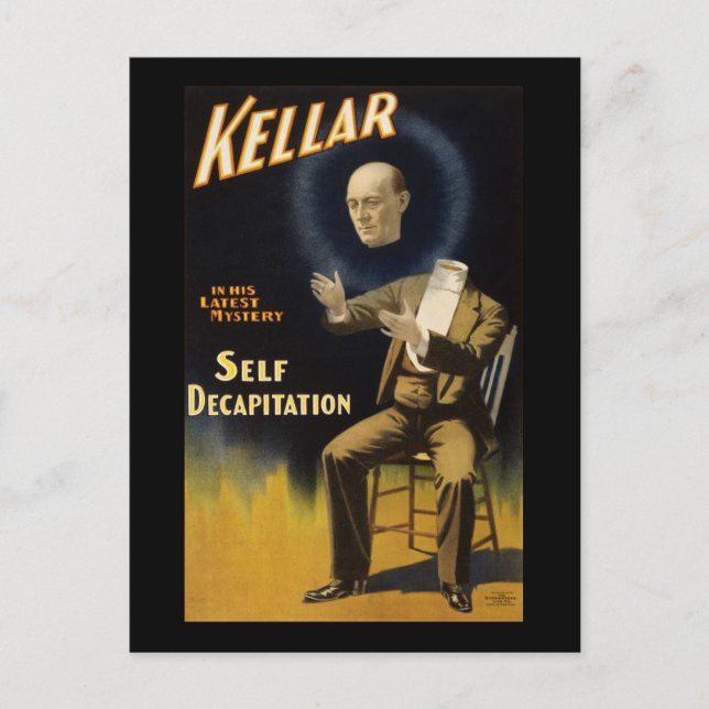 Kellar self-catching postcard (Front)
