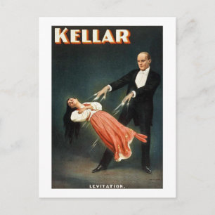 Kellar the Magician Levitation - Vintage Ad Postcard