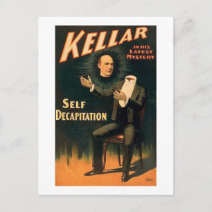 Kellar the Magician - Self Decapitation - Vintage Postcard