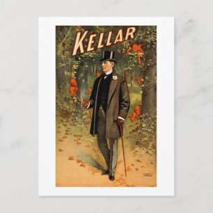 Kellar the Magician with Devils - Vintage Ad Postcard