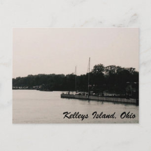 Kelleys Island Black & White Waterfront postcard