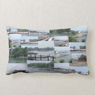 Kelleys Island boat photos Lumbar Pillow