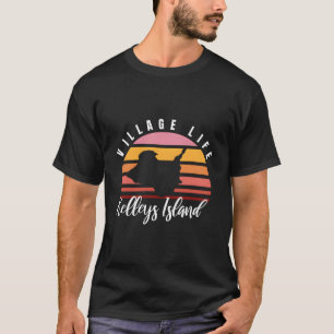Kelleys Island Retro Vintage Sunset Map T-Shirt