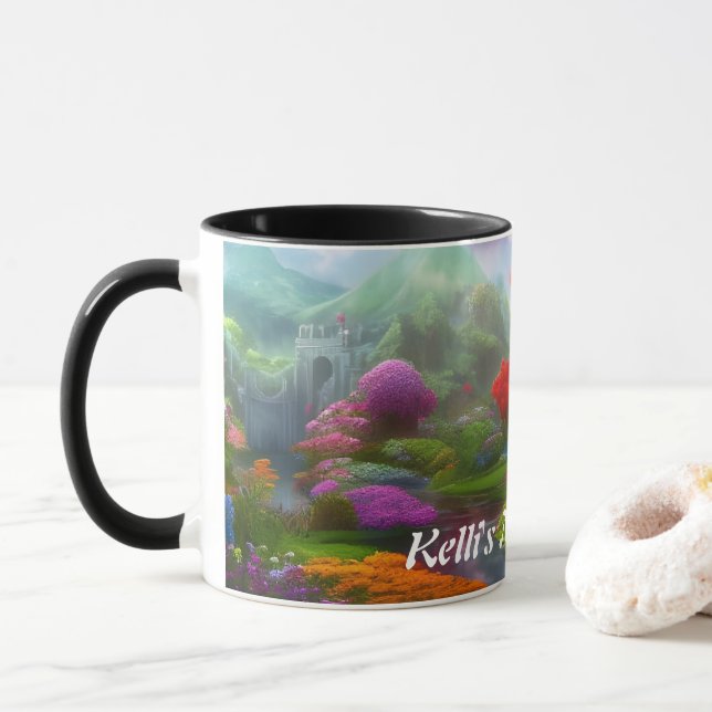 Kelli's Morning Tea Personalized Customizable Mug (With Donut)