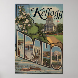 Kellogg, Idaho - Large Letter Scenes Poster