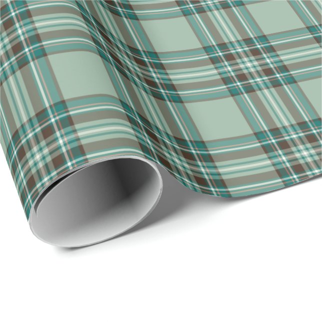 Kelly Clan Tartan Irish Plaid Pattern Wrapping Paper (Roll Corner)