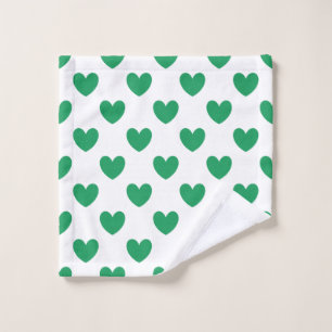 Kelly Coeurs polka vert sur blanc