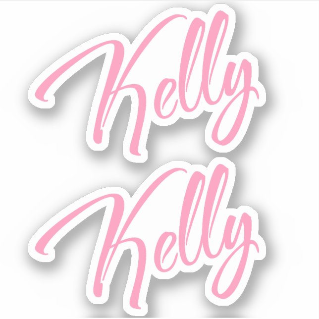 Kelly Decorative Name in Pink x2 Sticker (Front)