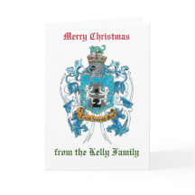 Kelly Family Crest / Coat of Arms Christmas Card