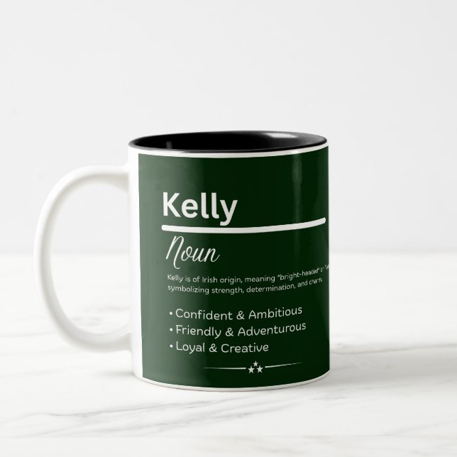 Kelly, Girl Personalized Name Definition Mug (Left)