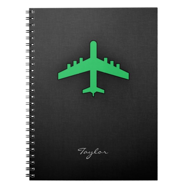 Kelly Green Airplane Notebook (Front)