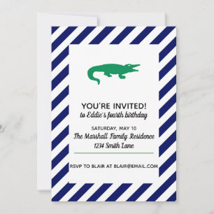 Kelly Green Alligator Invitation