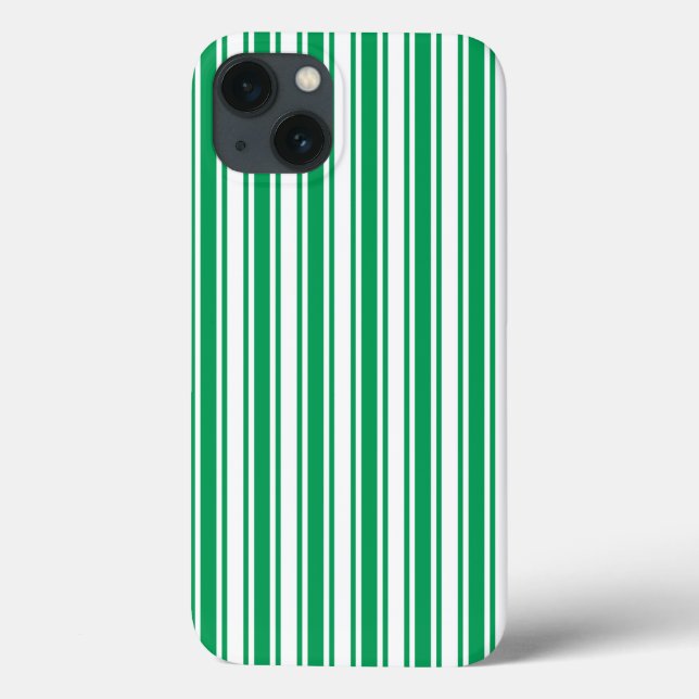 Kelly green and white candy stripes Case-Mate iPho Case-Mate iPhone Case (Back)