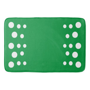 Kelly Green and white Modern Bubbles Dots Bath Mat
