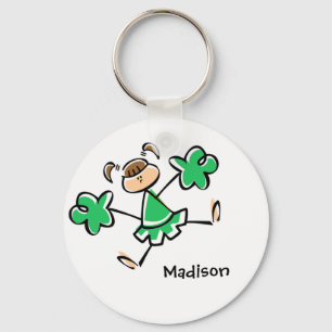 Kelly Green Cheerleader Keychain