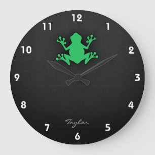Kelly Green Frog Large Clock