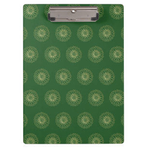 Kelly Green   Golden Zinnia Flower Medallions Clipboard