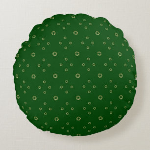 Kelly Green Golden Zinnia Sun Round Pillow