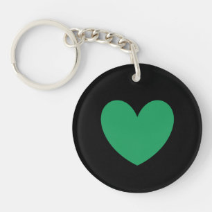 Kelly green heart on black keychain