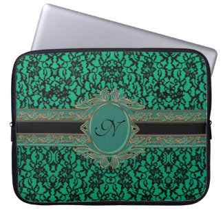 Kelly Green Irish Lace Monogram Laptop Sleeve