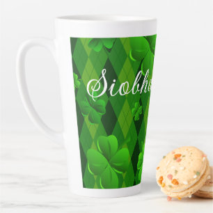 Kelly Green Jacquard Irlandais Clochers Latte Mug