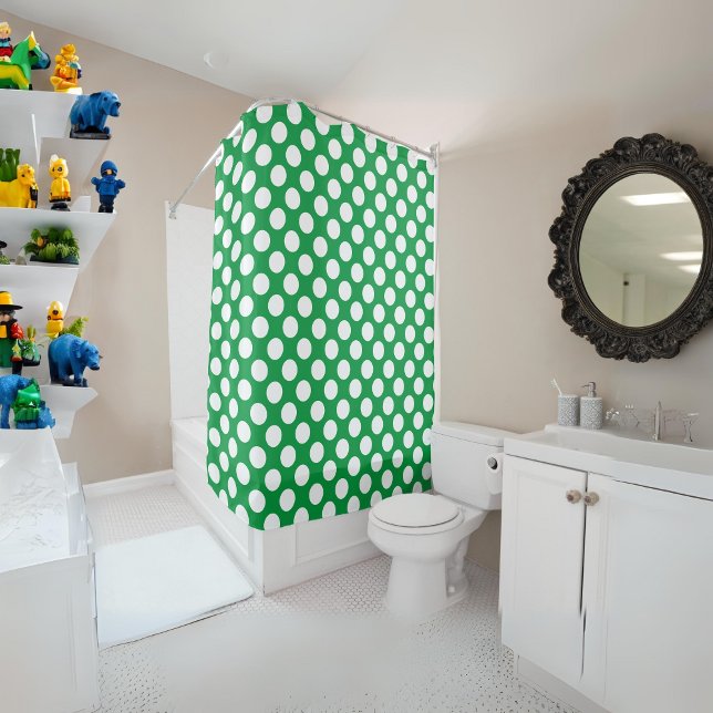 Kelly Green: Large white Polka Dot Pattern (Creator Uploaded)