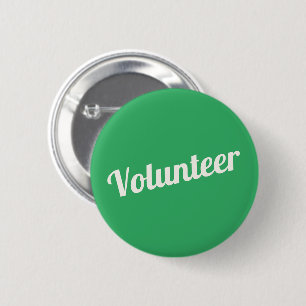 Kelly Green Pin-back Volunteer Buttons