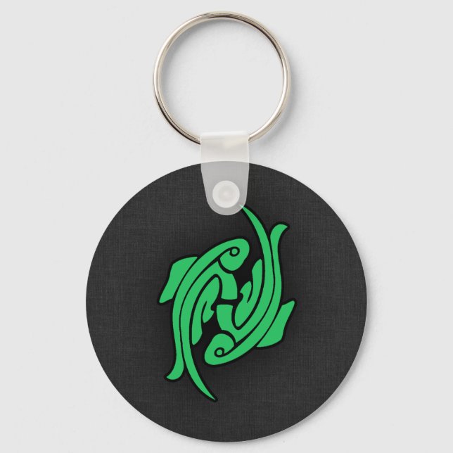 Kelly Green Pisces Keychain (Front)