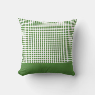 Kelly Green Polka Dots Pattern Throw Pillow