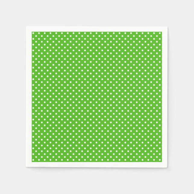 Kelly Green Polkadot Design Napkins (Front)