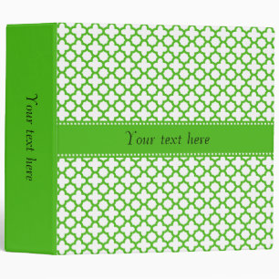 Kelly Green Quatrefoil Pattern Binder