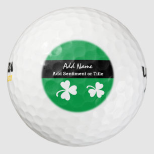 Kelly Green Shamrock Design White Shamrock A01 Golf Balls