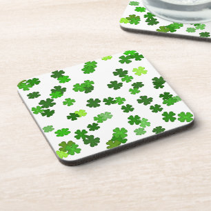 Kelly green “Shamrocks Falling”  Coaster