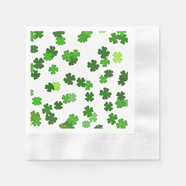 Kelly green “Shamrocks Falling” Napkin (Front)