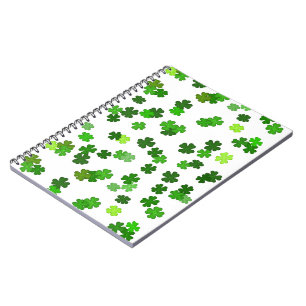 Kelly green “Shamrocks Falling” Notebook